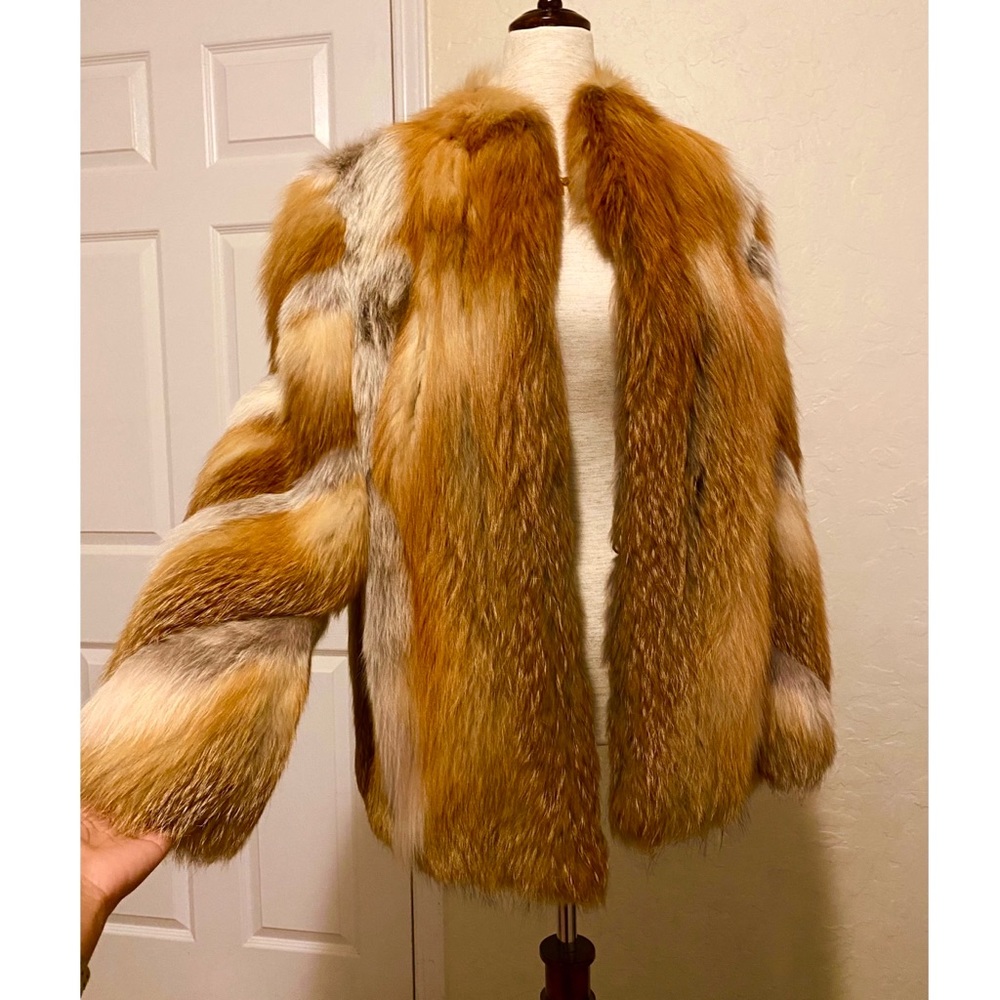 Vintage RARE REAL Red Fox Fur John Ross Coat